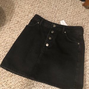 High waisted denim skirt